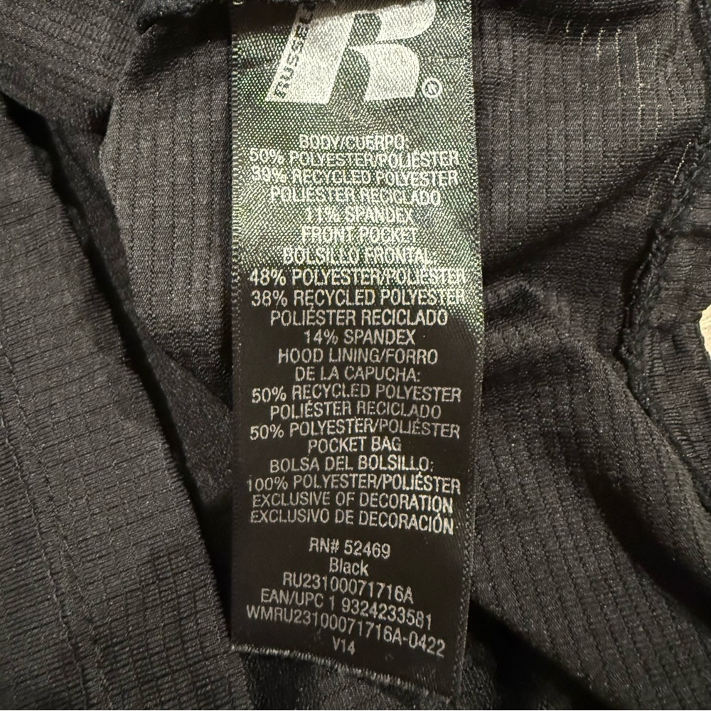 Russell Muscle Black Sleeveless Hoodie with Green Accents - Picture 11 of 11